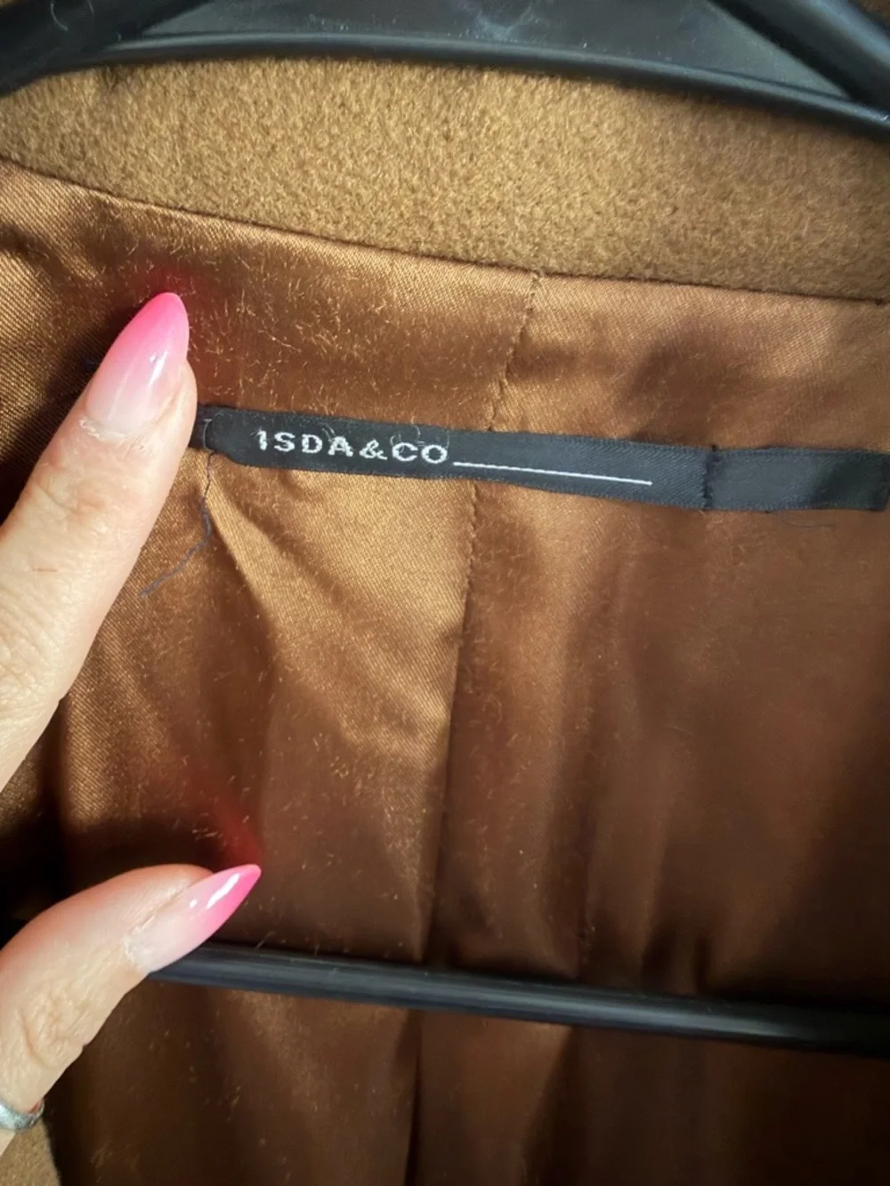 Vintage ISDA & Co Wool Cashmere Long Coat Brown Maxi Quiet Luxury L - Picture 3 of 6